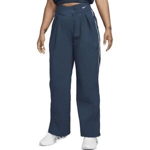 Nike Women's Navy Blue Track Trousers with White Piping
